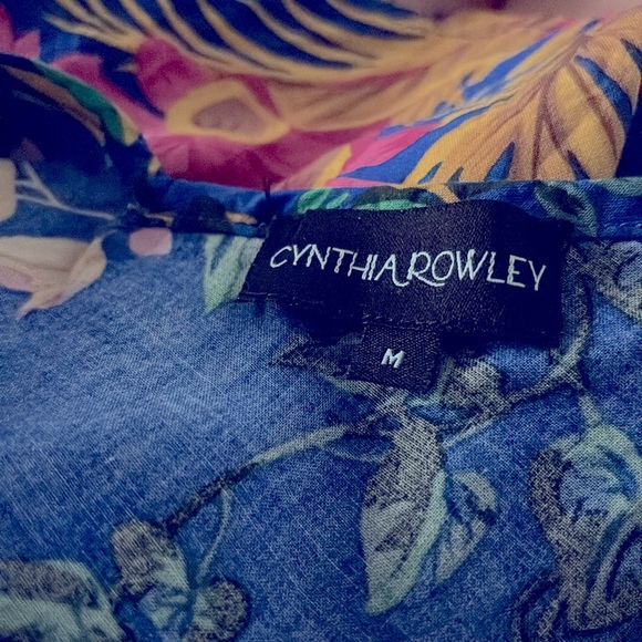 Cynthia Rowley Women's Hawaiian Strap top pants suit Blue pink size M - Picture 6 of 7